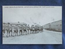 1910s WWI era Fort Logan Colorado Recruits Denver & Rio Grande RR Train Postcard picture
