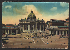 Italy #C123 Vatican Colorized Postcard Italy-to-MS USA 1952 Rome Railway Cancel picture