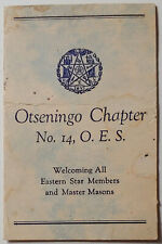 Otseningo Chapter No. 14, O.E.S., 1939 Mason's Masonic Meeting Program picture