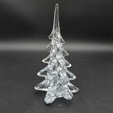 Vintage Clear Glass Christmas Tree Figurine 8 Inches Tall picture