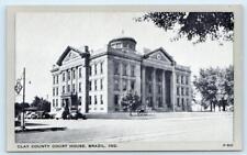 BRAZIL, IN Indiana ~ Clay County COURT HOUSE c1940s Cars Postcard picture
