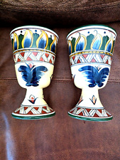 2 Deruta Unlimited Hand Painted 13 oz Footed Wine Goblets New picture