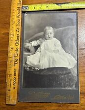Antique 1880's Happy New Born Baby Long Dress Cabinet CDV Photograph #2 picture