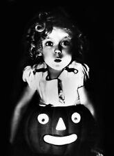 Vintage Shirley Temple Halloween Photo Print Strange Wall Decor Spooky Photo picture