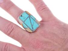 sz11 Vintage Spencer Navajo Sterling turquoise and mother of pearl ring picture