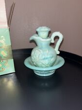 Avon Victoriana Collector Acqua Milk Glass Pitcher Decanter & Bowl, Rose Details picture