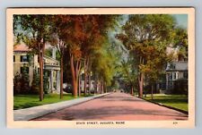 Augusta ME-Maine, State Street, Advertisement, Vintage c1941 Souvenir Postcard picture