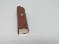 Vintage Fiocchi Italy Brown Genuine Leather Lipstick Holder & Mirror picture