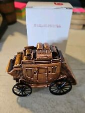Banthrico Inc USA 1974 Bronze Plated Musical Stage Coach Coin Bank With Box picture