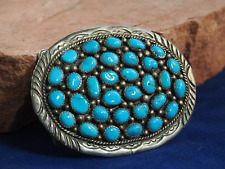 Beautiful Native American Sterling Silver and Turquoise Buckle picture