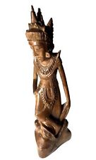 Old Balineses Shinta Deco Goddess Hand Carved Wood Sculpture Folklore 6” picture