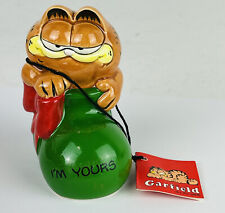 Enesco Garfield Green Christmas Stocking Figurine 'I'M YOURS' Vintage picture