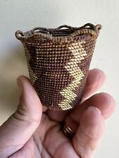 Very Nice Antique Miniature Klickitat Basket, 2”x2”, From Arizona Estate. picture