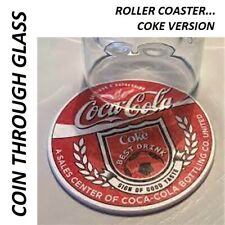ROLLER COASTER COIN THROUGH GLASS - COKE GIMMICK + EXTRA COASTER MAGIC TRICK picture