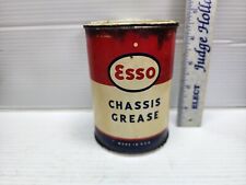 Vintage 50's Esso Chassis Grease 1lb Metal Can Gas Service Station USA picture