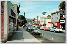 Wallingford Connecticut~Center Street~Downtown Shopping~Classic Cars~1950s PC picture