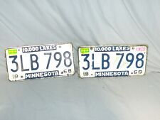 1968 Minnesota License Plates 3LB 798 Vintage PAIR Of Tags 1969 1970 Stickers picture