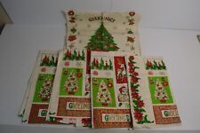 6 Vintage Christmas Tea Towels 
