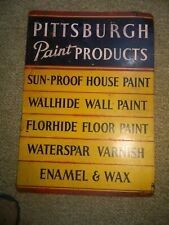 VINTAGE PITTSBURGH PAINT PRODUCTS METAL SIGN 27 1/2 x 19 1/2 TWO SIDED picture