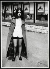 Larger size, girl in mini shorts and long coat, Vintage fine art Photograph, 197 picture