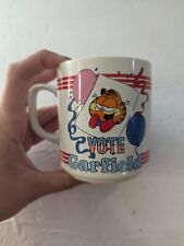 Vintage GARFIELD Coffee tea mug cup VOTE GARFIELD DEMOCRAT Donkey chip #8 picture
