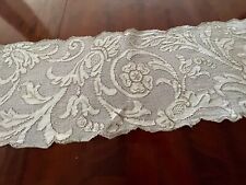 Vintage Hand Embroidered Needle Lace Runner Dragons Extra Long 11