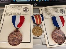 2-Waterbury Vet Memorail Medal +VFW- WW2  Medal BLOW OUT SALE-SEE STORE WW1-WW2 picture
