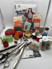 Vintage Sewing Supplies Assortment Lot Pin Cushions Dritz Chalk Needle Threader picture