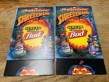 2 Halloween Anheuser Busch Budweiser Bud Table Tents Unused 1998 Unused picture