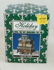 NEW VINTAGE HOLIDAY TREASURES TWO STORY HOUSE BUILDING, LIGHTED, RARE picture