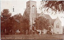 c1920 Marine City, MI, Methodist Episcopal Church, nice antique card picture