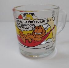 Vintage 1978 McDonald’s Garfield Odie Hammock Pretty Life Glass Mug Coffee Cup  picture