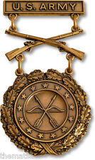ARMY EXCELLENCE IN COMPETITION BRONZE RIFLE  USA MADE MILITARY BADGE  picture