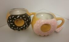 Sheffield Home Ceramic 16oz Pink Frosted Donut Mug + Chocolate Frosted Donut Mug picture