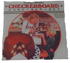 Vintage The Classic Checkerboard Cake Pan Set In Original Box NEW Baker Foodie picture