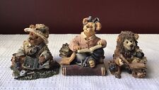 Lot of 3 Boyds Bears Figurines With Books: Fisherman, Narrator & Great Escapes picture