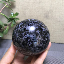 83mm Natural merlinite Snakeskin spotted quartz crystal ball sphere 927g A1263 picture