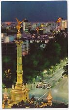 Independence Monument Mexico At Night Unposted Chrome Postcard picture