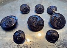 WW2 WWII USMC Enlisted Uniform Buttons Lot of 10 Large Small Metal Shank Eagle picture