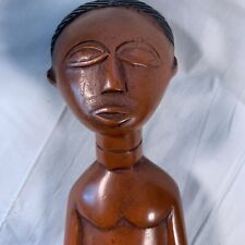 Vintage African Hand Carved Wood Male Statue With Cloth picture