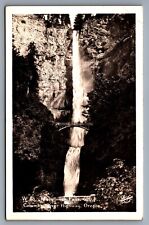RPPC Postcard Multnomah Falls 620 feet Bridges Columbia River Oregon c1940s UNP picture