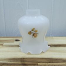 Rare Antique Glass Ceiling Fan Shade, Golden Rose with Ruffle Edge Farmhouse HTF picture