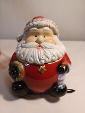 Glazed Ceramic Santa Candy Jar 7 Inches Tall picture