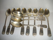 SET 12 ANTIQUE RUSSIAN IMPERIAL 84 SILVER NIELLO SPOONS VICTOR SAVINKOV  AVDEEV  picture
