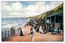 c1910 The Sands Boscombe Scene at Beach England Oilette Tuck Art Postcard picture