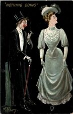 Ugly Smoking Aristocratic Victorian Beauty Artist Ellam Gottschalk Postcard V18 picture