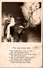 Postcard The Lost Chord 4 verse religious song with lady playing organ postcard picture