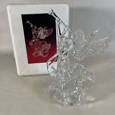 Vintage 1990  Ice Acrylic  Angel w/ Trumpet Tree Topper or Tabletop picture