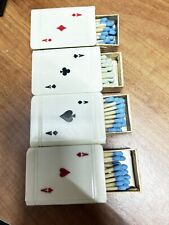 Vintage Bridge 4 Aces Celluloid Match Boxes with Original Match Sticks picture