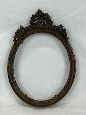 Antique French Bronze Oval Portrait Miniature Photo Frame 4 1/4 x 3 1/2 Opening picture
